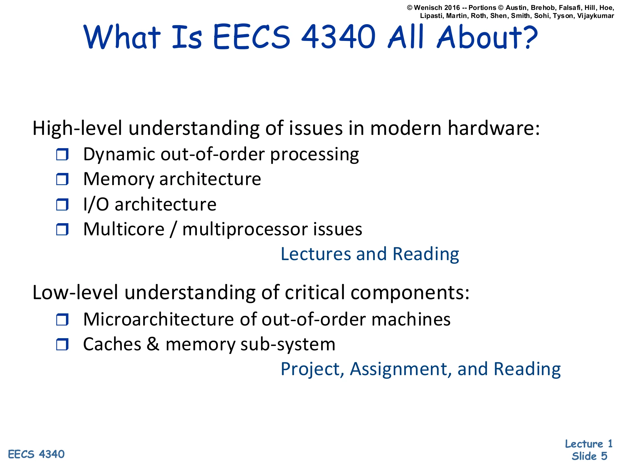 What Is EECS 4340 All About? (slide 5)