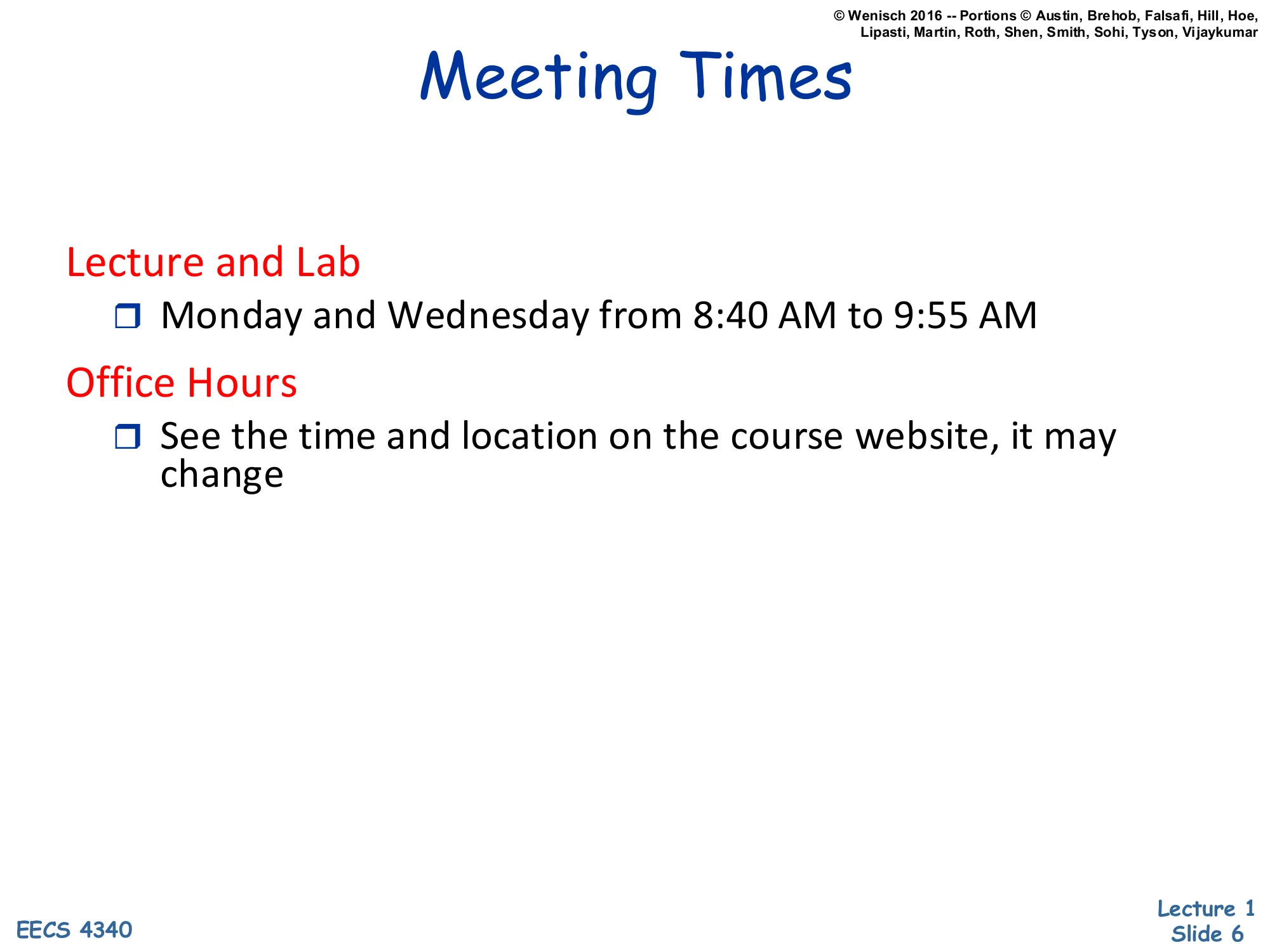 Meeting Times (slide 6)
