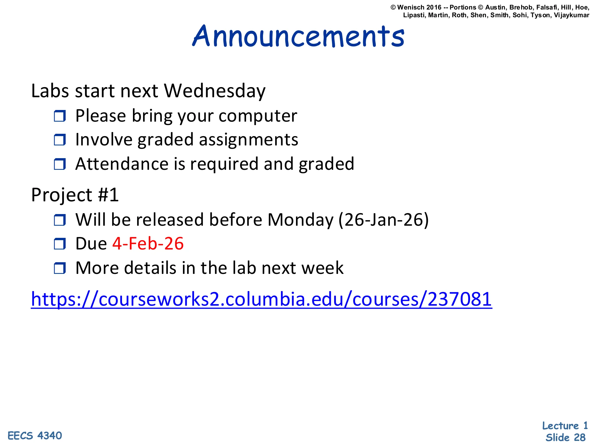 Announcements (slide 28)