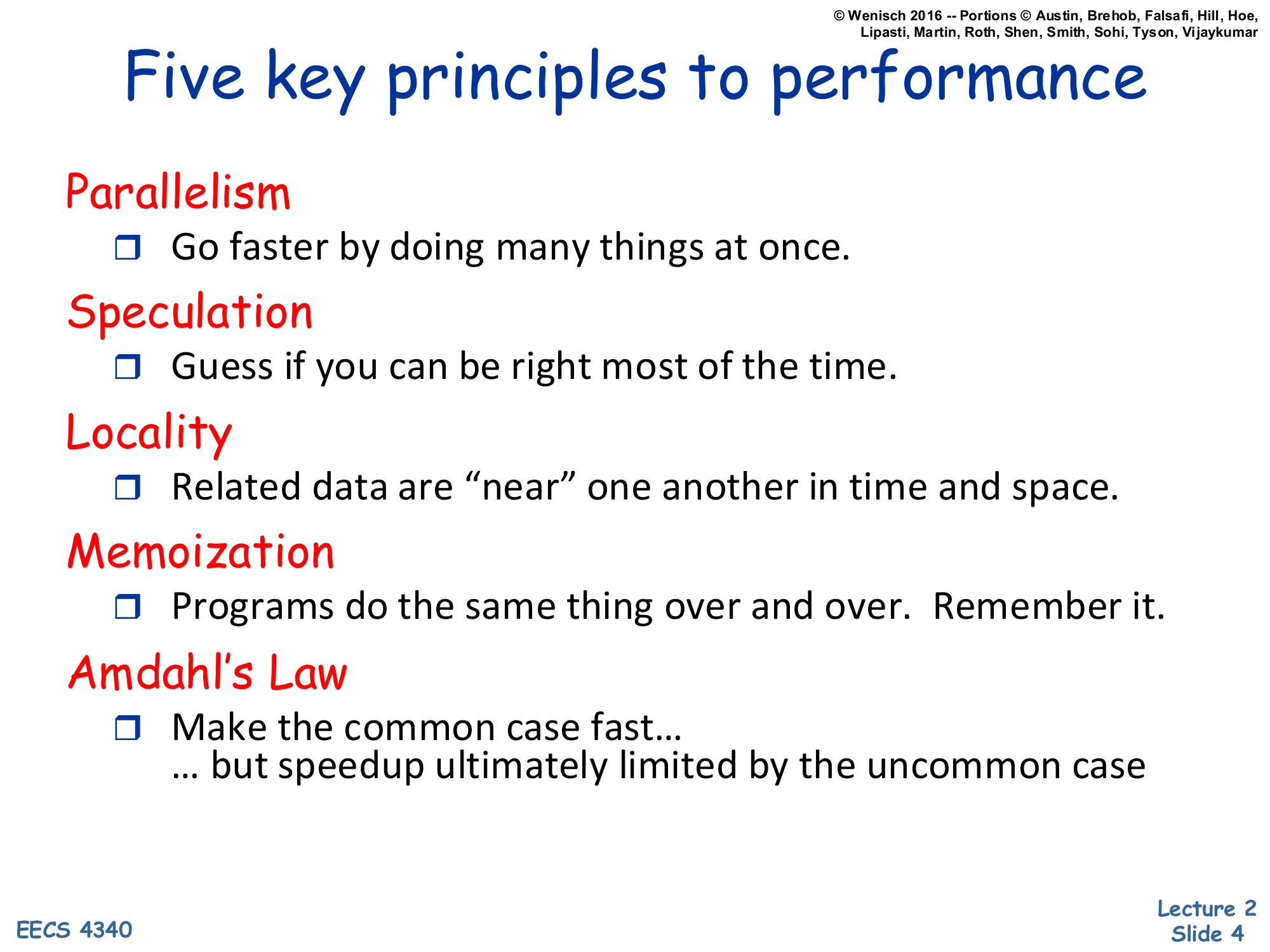 Five key principles to performance (slide 4)
