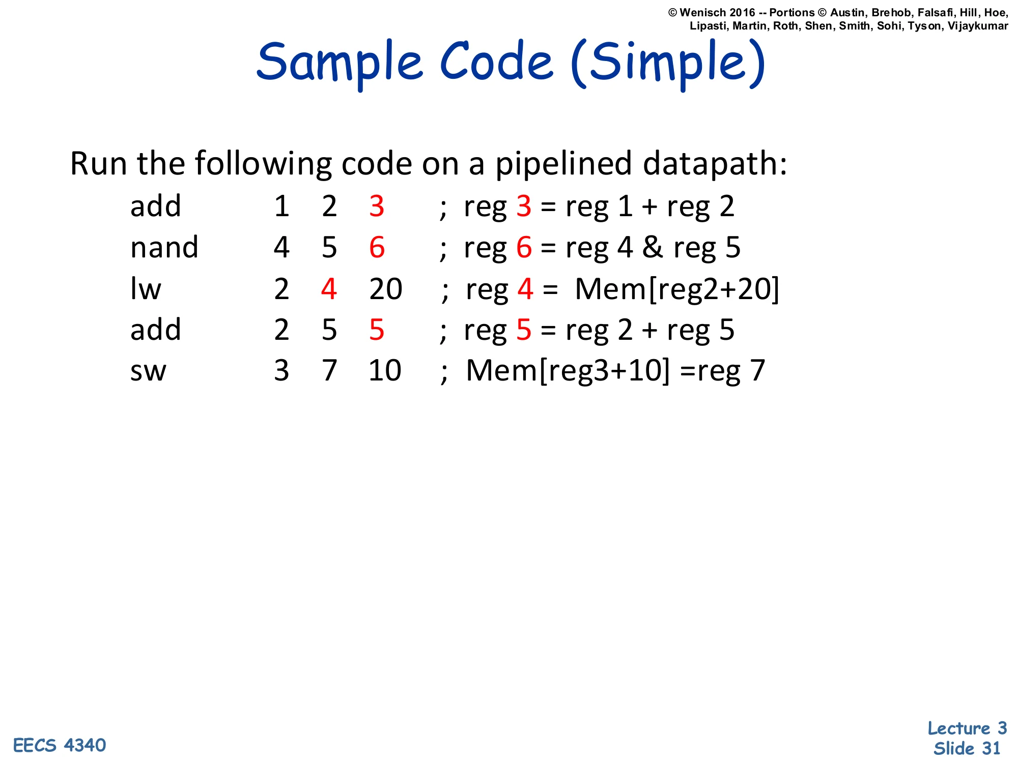Sample Code (Simple) (slide 31)