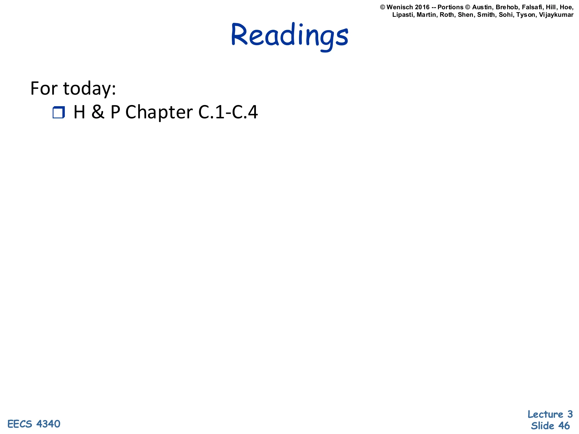 Readings (closing) (slide 46)
