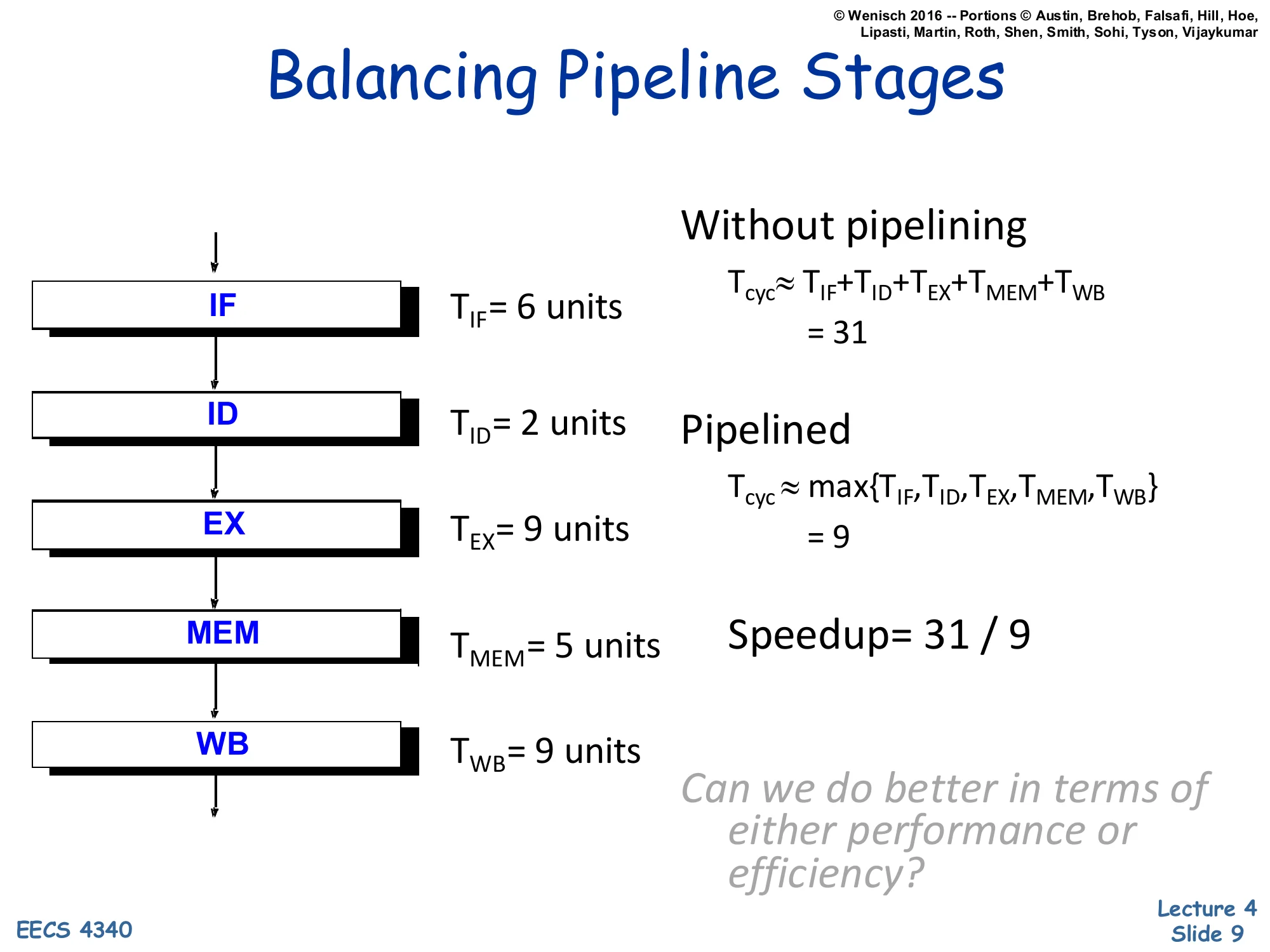 Balancing Pipeline Stages (slide 9)