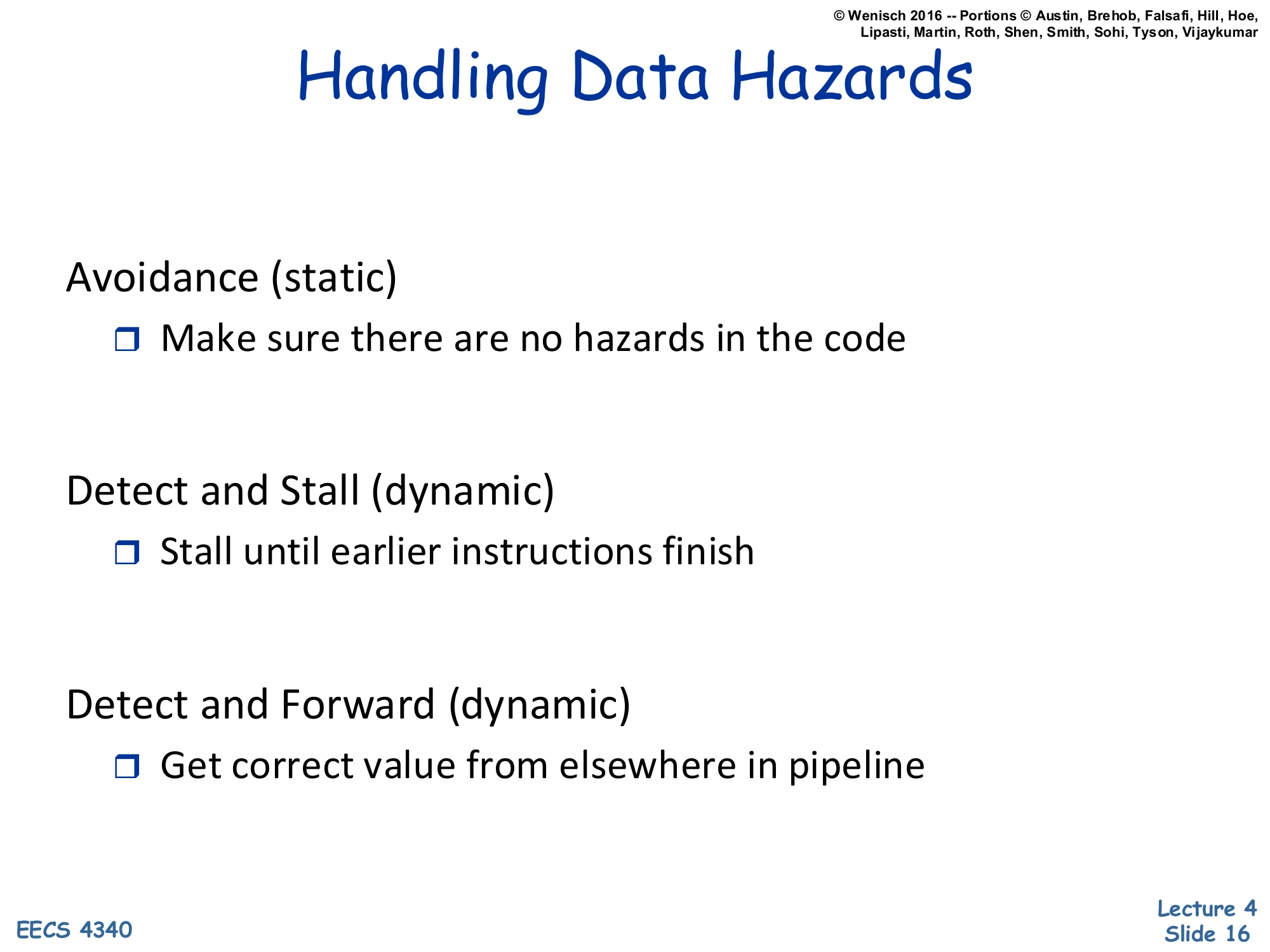 Handling Data Hazards (slide 16)