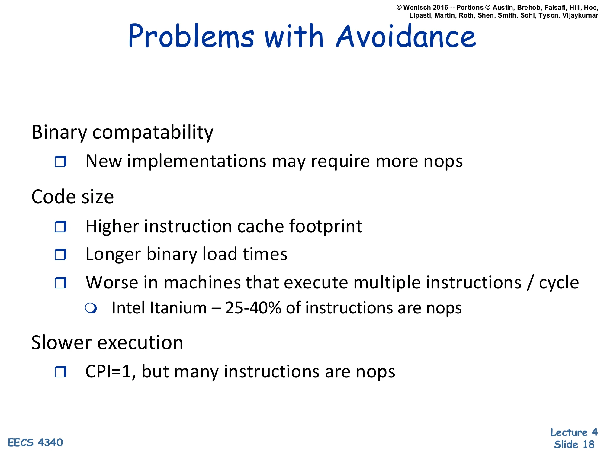Problems with Avoidance (slide 18)