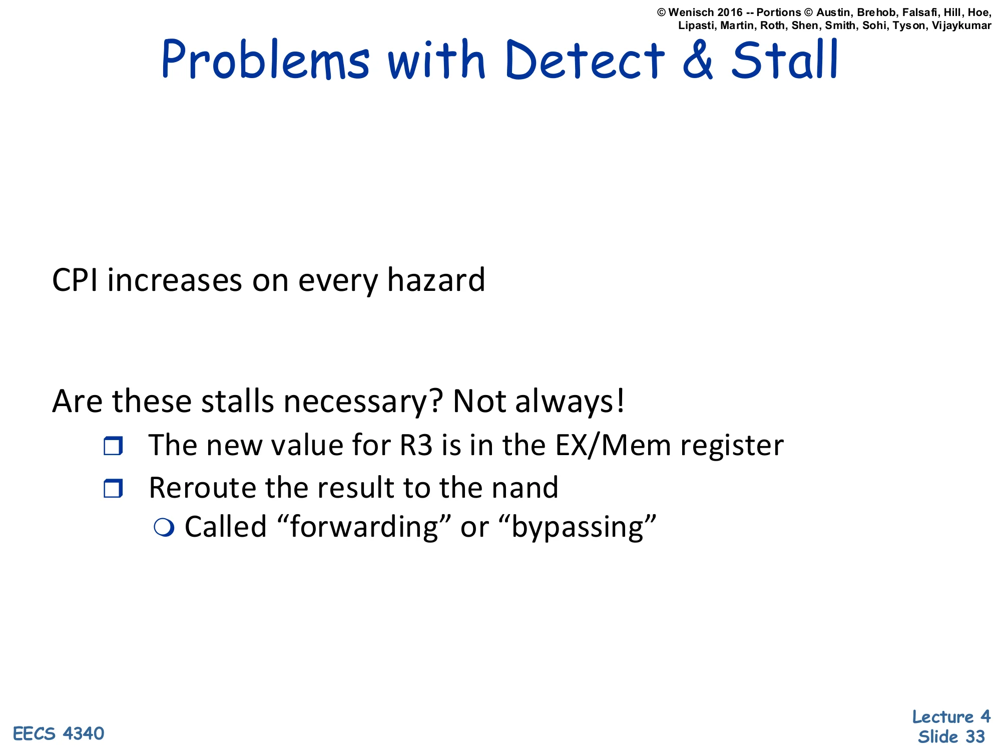 Problems with Detect & Stall (slide 33)