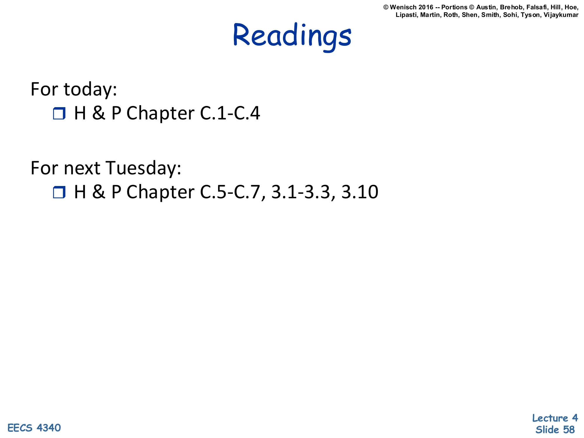 Readings (slide 58)