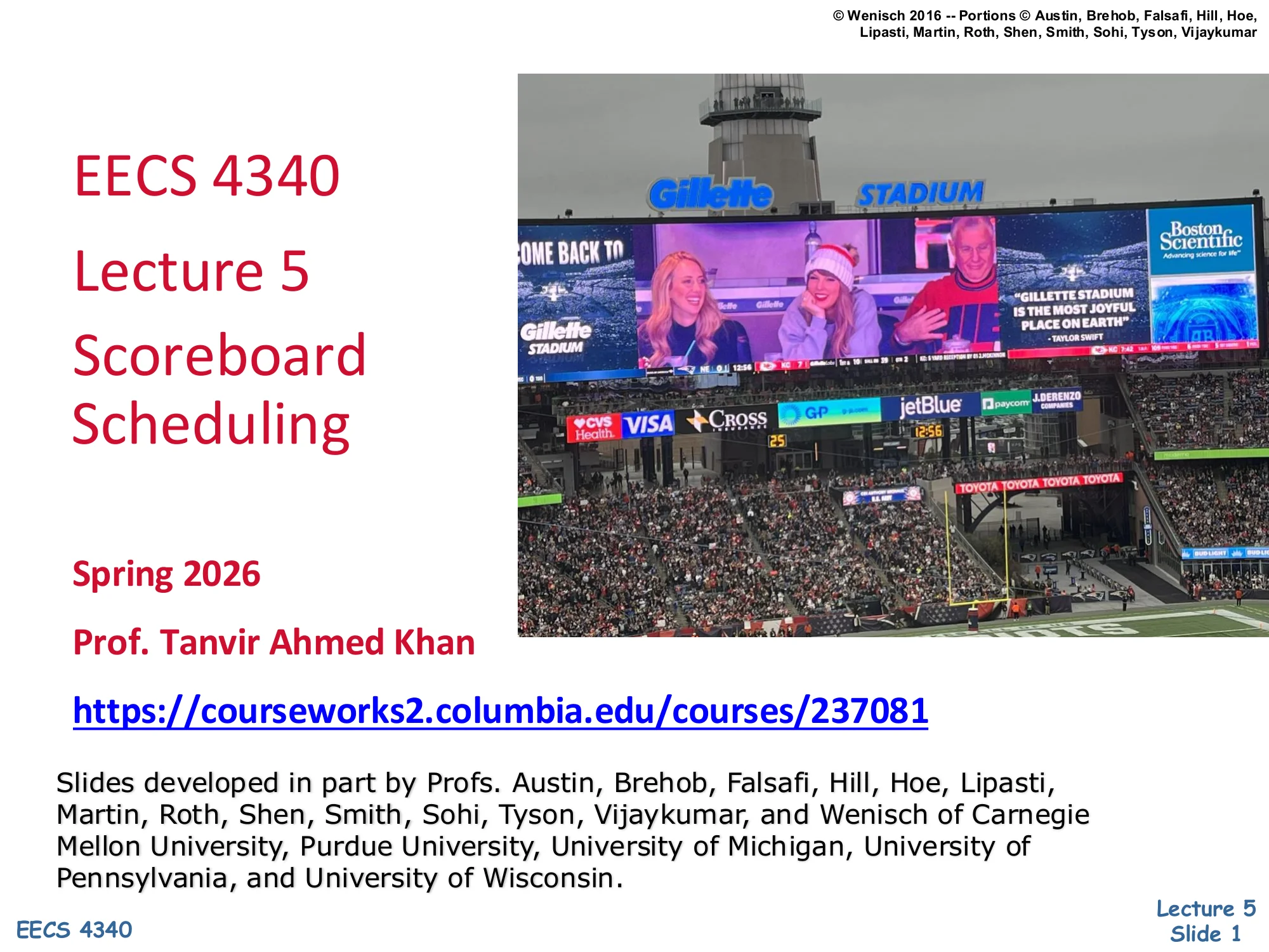 EECS 4340 Lecture 5 — Scoreboard Scheduling (slide 1)
