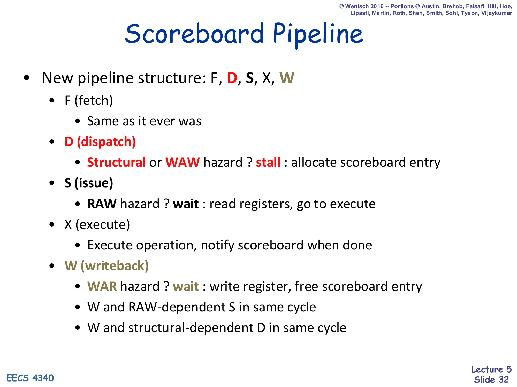 Scoreboard Pipeline (slide 32)