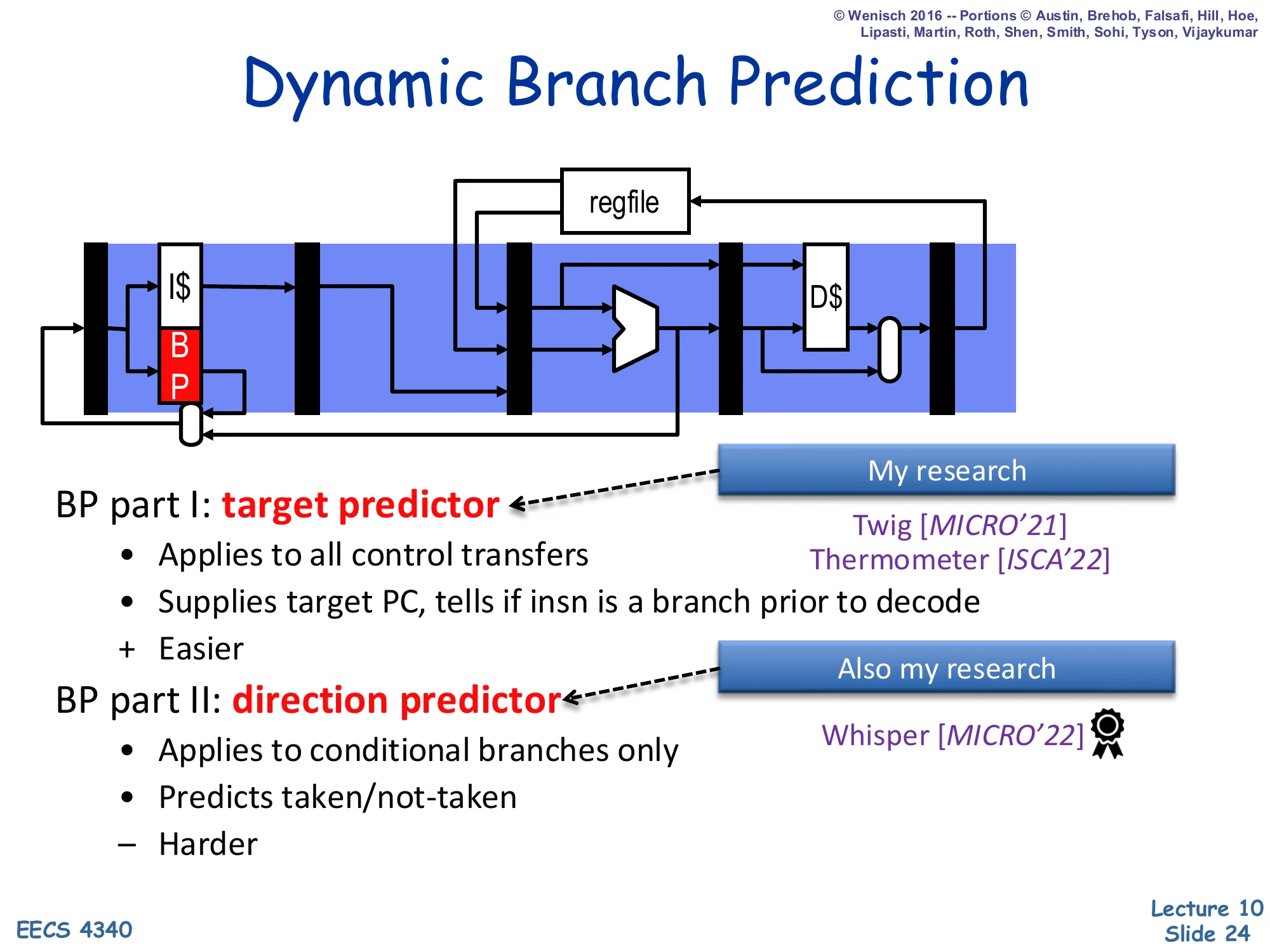 Dynamic Branch Prediction (slide 24)