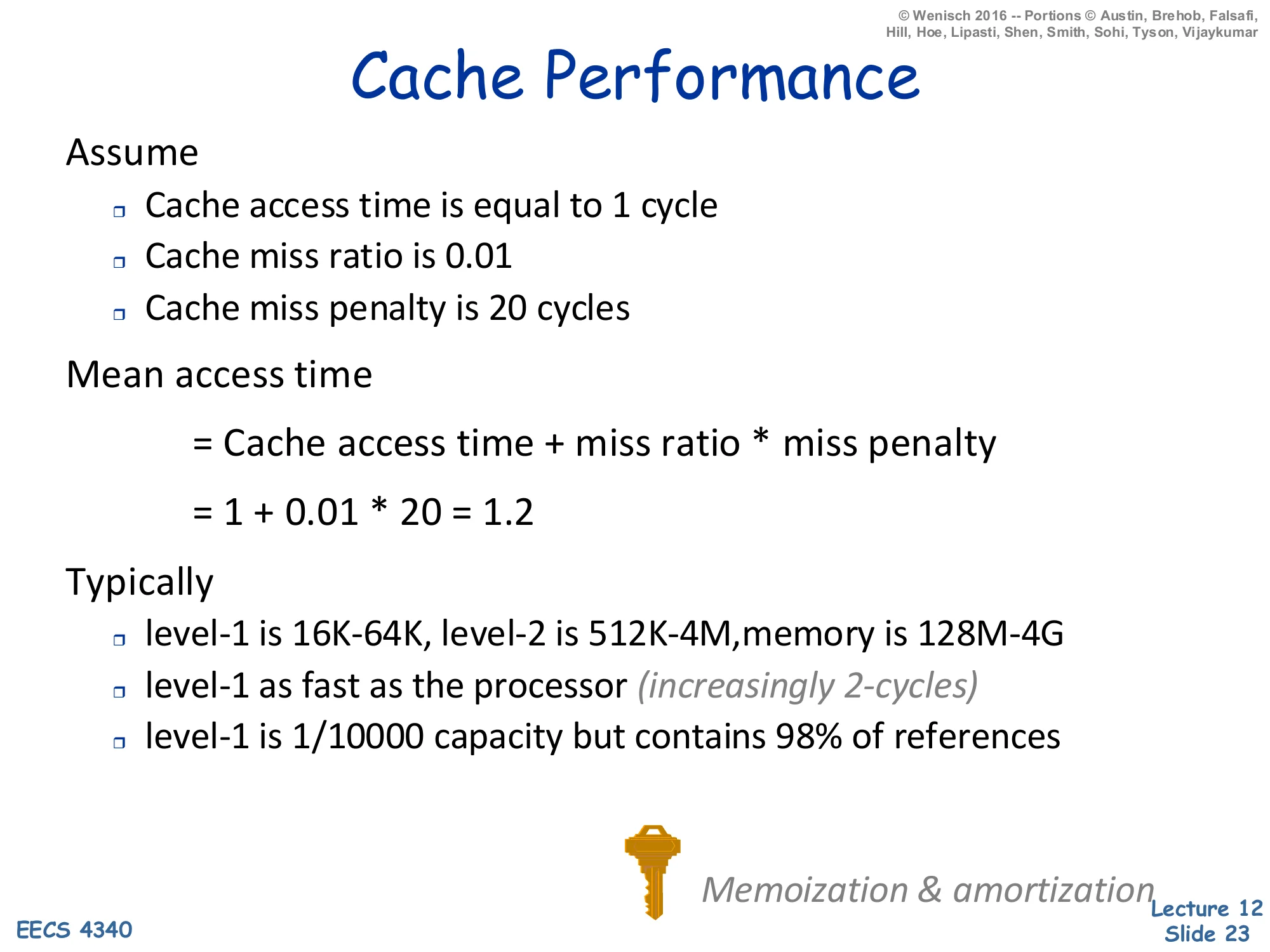 Cache Performance (slide 23)