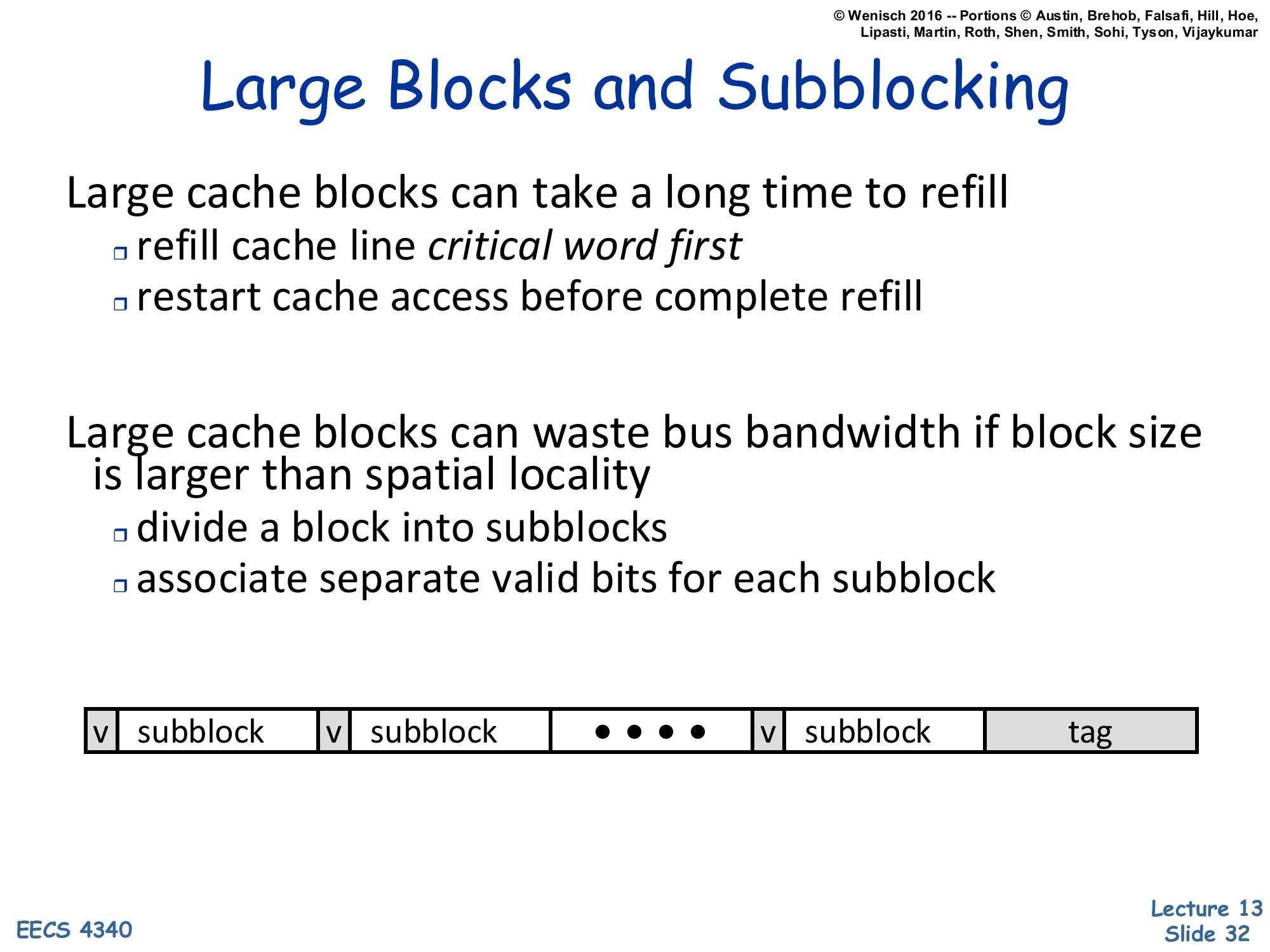 Large Blocks and Subblocking (slide 32)