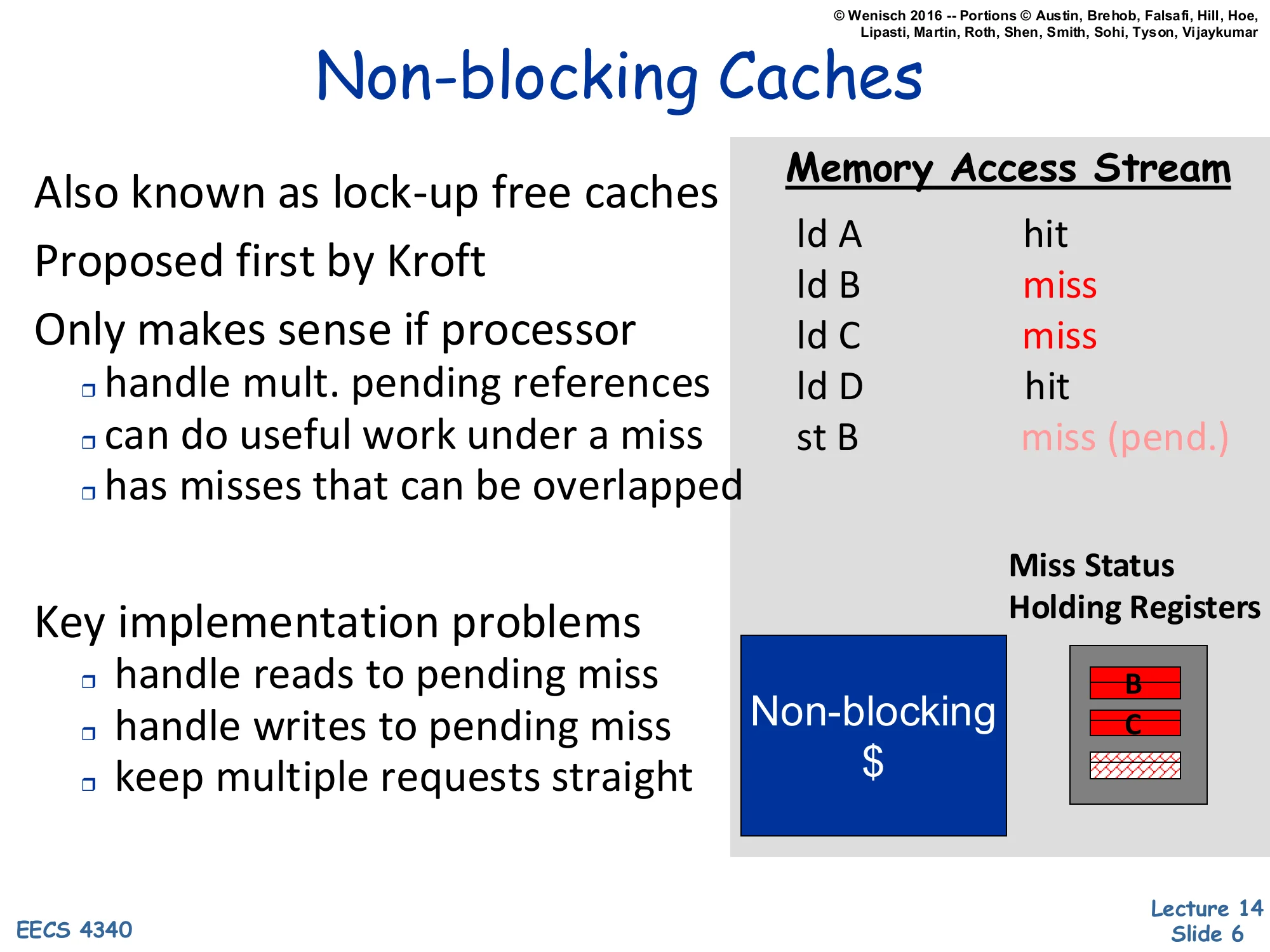 Non-blocking Caches (slide 6)