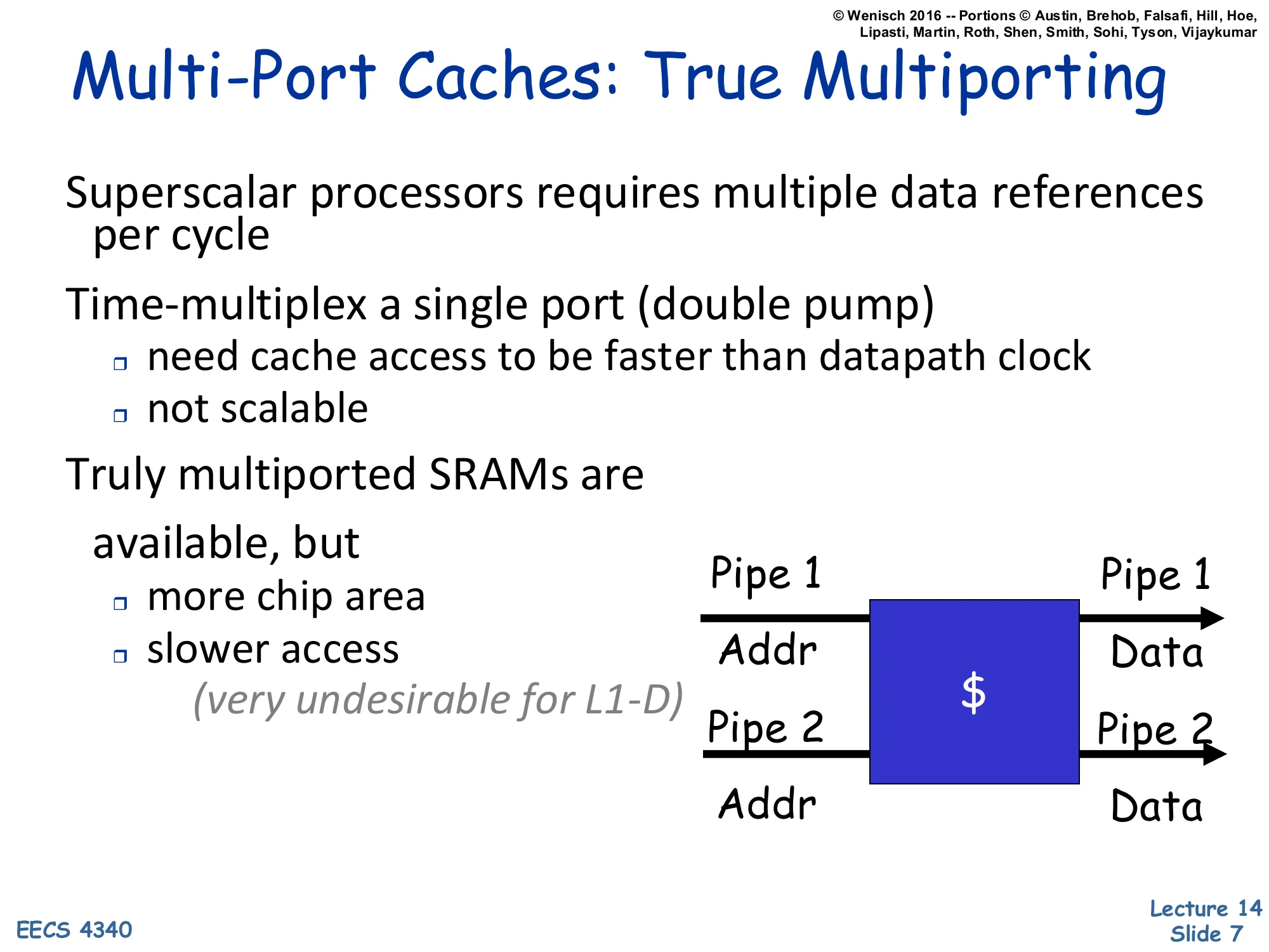 Multi-Port Caches: True Multiporting (slide 7)