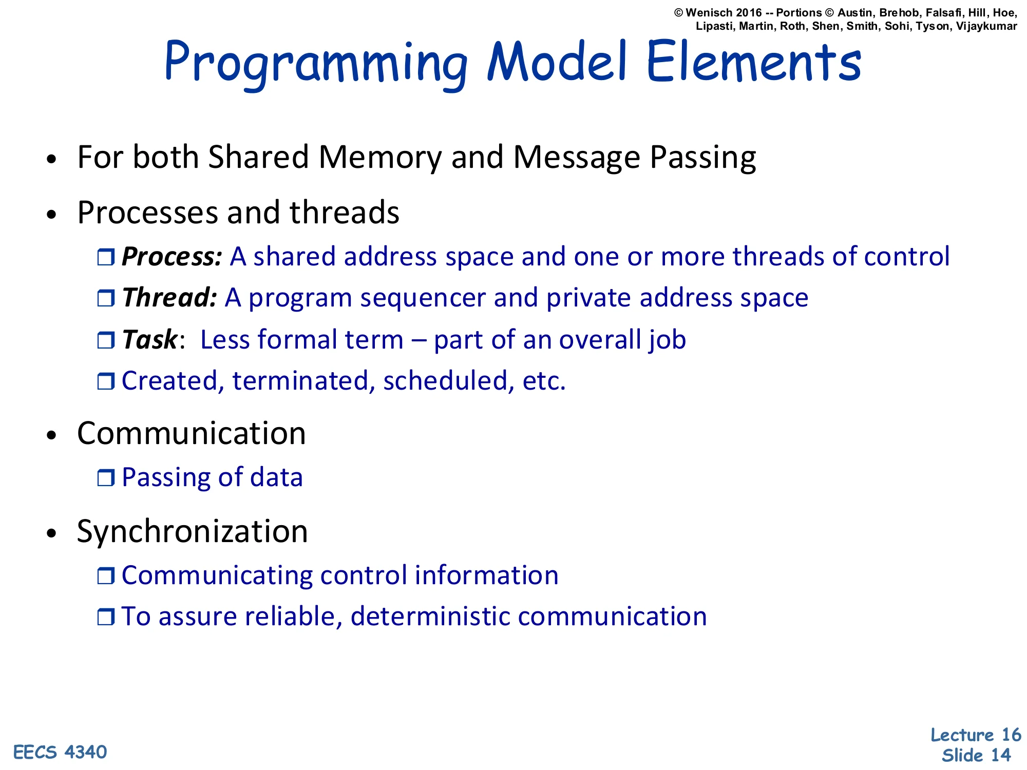 Programming Model Elements (slide 14)