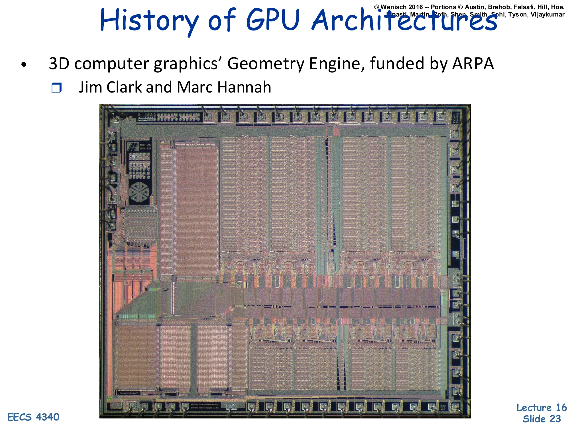 History of GPU Architectures (slide 23)
